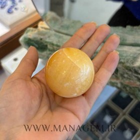 تصویر گوی سنگ کلسیت نارنجی 