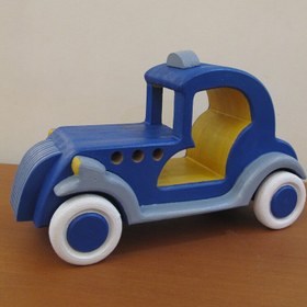 تصویر ماشین چوبی کلاسیک ویژه اکسسوری هدیه و اسباب بازی چرخدار و متحرک رنگاچوب 