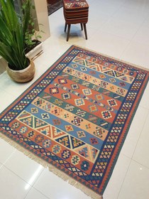 تصویر گلیم دستباف قشقایی صادراتی کد 138259 qashqai kilim