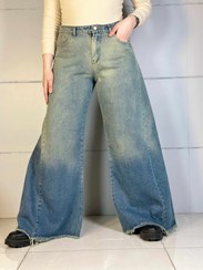 تصویر شلوار شافل پایین ریش ابی 1007 