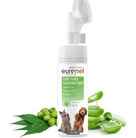 تصویر فوم آلوئه ورا مخصوص پنجه سگ و گربه یوروپت 150 میلی Europet Paw Cleaning Foam 150ml