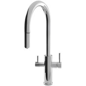 تصویر شیر  آشپزخانه راسان مدل هلگا دو منظوره شاوری کروم Rassan helga kitchen faucet