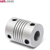 تصویر کوپلینگ انعطاف پذیر 10*6.35 آلومینیومی Aluminium Flexible Shaft Coupling 6.35mm to 10mm 19*25mm