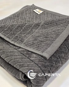 تصویر حوله حمام کوتون طوسی 