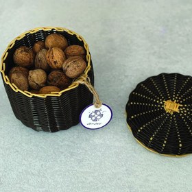 تصویر سبد نگهدارنده حصیر بافی مدل هورا 