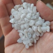 تصویر مهره سنگ مون استون چیپسی سوراخ دار دفرمه تراش نخورده راف 