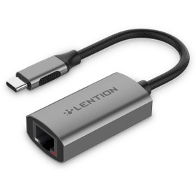 تصویر تبدیل USB-C به LAN لنشن مدل CU604 Lention USB C to Gigabit Ethernet Adapter CU604