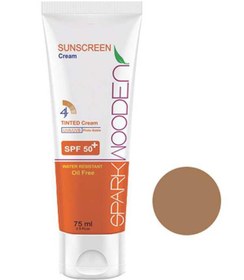 تصویر کرم ضد آفتاب SPF50 بژ تیره 002 اسپارک وودن 