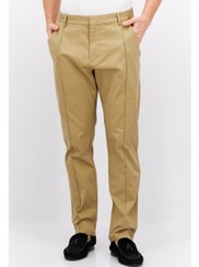 تصویر شلوار چینی مردانه فیت جذب، رنگ قهوه‌ای روشن برند esprit Men Slim Fit Solid Chino Pants, Tan