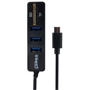 تصویر هاب 3 پورت USB-C کمبو مدل 2in1 