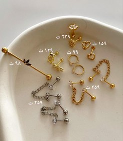 تصویر پیرسینگ گوش و بینی استیل 