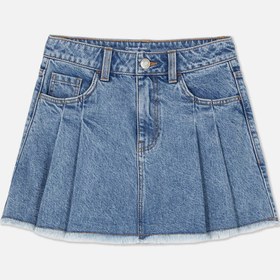 تصویر دامن جين پيلي دار primark 