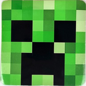 تصویر مگنت یخچالی مربع طرح Minecraft Creeper 