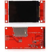 تصویر ماژول نمایشگر TFT LCD RGB سایز “2.4 اینچ 320×240 درایور ILI9341 و رابط SPI برد قرمز 