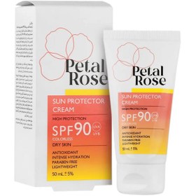 تصویر کرم ضد آفتاب رنگی بژ روشن پتال رز SPF90 مناسب پوست خشک SUN PROTECTOR CREAM FOR