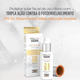 تصویر کرم ضد آفتاب ضد چروک بی رنگ ايزدين مدل ‏Isdin Fusion Water Ultra Age Repair Spf50 ‏Isdin Fusion Water Ultra Age Repair Spf50 50ml