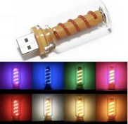 تصویر لامپ رترو فیلامنتی USB مدل مارپیچی با نوردهی قابل تنظیم 