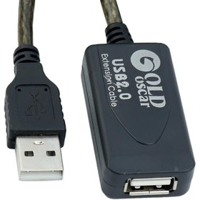 تصویر کابل افزایش طول Gold Oscar USB 10m پک دار ا Gold Oscar 10m Male to USB Female Cable Gold Oscar 10m Male to USB Female Cable