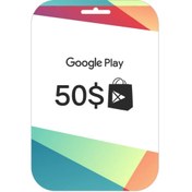 تصویر گیفت کارت Google Play آمریکا 50 دلاری 