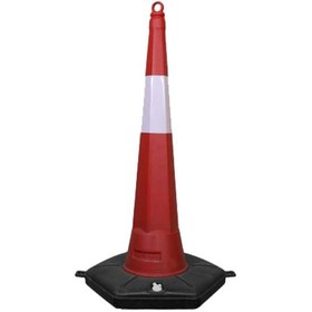 تصویر مخروط ترافیکی 1 متری مخزن دار ا 1 meter traffic cone with tank 1 meter traffic cone with tank