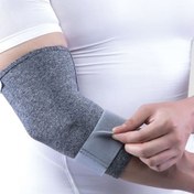 تصویر آرنج بند نئوپرنی با استرپ پاک سمن کد 135 طوسی سایز M Paksaman Neoprene Elbow Support Gray code 135