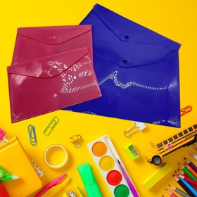 تصویر پوشه دکمه دار مجموعه کامل نوشت افزار، ملزومات مدرسه و اداری با ارسال سریع