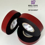 تصویر چسب فوم دو طرفه مشکی روکش قرمز برند MBO - ١سانت Black double-sided foam adhesive with red cover of MBO brand