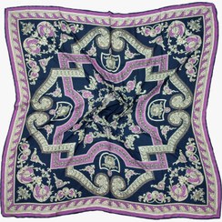 تصویر روسری سرمه ای بنفش نخی 2962 