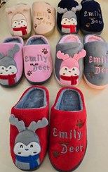 تصویر دمپایی جلوبسته اسلیپر مخمل گرم زنانه مردانه دخترانه پسرانه 