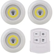 تصویر چراغ اضطراری سقفی مدل ریموت دار 3in1 مجموعه 3 عددی LED light with Remote Control set of 3