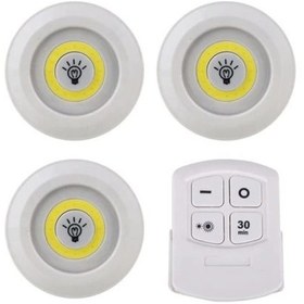 تصویر چراغ اضطراری سقفی مدل ریموت دار 3in1 مجموعه 3 عددی LED light with Remote Control set of 3