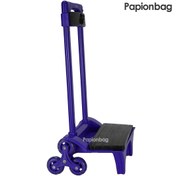 تصویر ترولی (چرخ) آبی کیف مدرسه سه چرخ (استپ دار) کد 66 