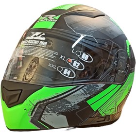 تصویر کلاه کاسکت فک متحرک راپیدو rapido کد 950 - مشکی سبز 