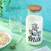 تصویر بطری شیر درب چوبی طرح مایا با کیفیت درجه یک milk bottle