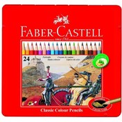 تصویر مداد رنگی 24 رنگ کلاسیک فابرکاستل جعبه فلزی ا Faber-Castell Classic 24 Color Pencils Faber-Castell Classic 24 Color Pencils