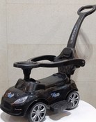 تصویر ماشین اسباب بازی دسته دار موزیکال چیپولینو با گارد محافظ کودک و دسته هدایت کننده chipolino 