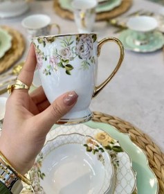 تصویر سرویس غذاخوری ۶ نفره چینی کاهویی کد ۱۰۱۶ 