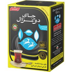 تصویر چای سیاه شکسته دو غزال ارل گری وزن ۱۰۰ گرم 