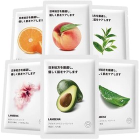 تصویر ماسک صورت نقابی عصاره آووکادو لانبنا Lanbena Avocado Extract Face Sheet Mask