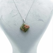 تصویر آویز اوناکیت، طرح لوزی، سبز و صورتی، متریال استیل، کد H020 