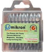 تصویر سری پیچ گوشتی دریل شارژی 2 طرفه mikron - PH1 یه سر چهارسو-یه سر دوسو mikron