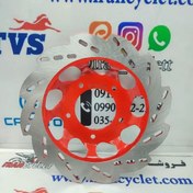 تصویر دیسک ترمز جلو موتور سیکلت هندا 5 سوراخ کنگره ای قرمز 