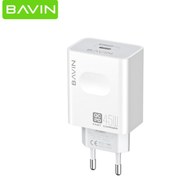 تصویر شارژر دیواری فست شارژ 45 وات همراه با کابل تایپ سی باوین BAVIN PC800Y 45W Charger 