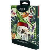 تصویر مداد رنگی 36 رنگ آریا مدل آرتیست جعبه مقوایی 
