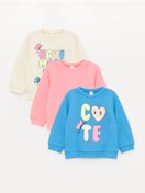 تصویر سویشرت نوزاد دختر با یقه دوچرخه‌ای 3 تایی - ال‌سی وایکیکی - LC Waikiki -- 778084158- اورجینال 