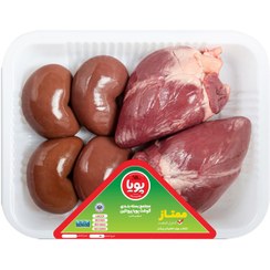 تصویر دل و جگر و قلوه گوسفندی پویا پروتئین ۸۰۰ گرم 