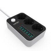 تصویر چندراهی برق الدینیو مدل SE3631 با کابل ۲ متری و ۳ خروجی ارت دار 