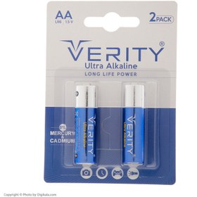 تصویر باتری قلمی وریتی مدل VERITY LR6-S Super Alkaline بسته دو عددی Verity Ultra Alkaline LR06 1.5V AA Battery 2 Of Pack