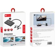 تصویر مبدل microUSB/ لایتنینگ/ USB-C به HDMI/VGA/AV پرووان مدل PHU560 