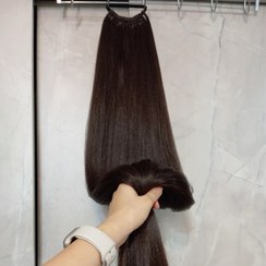 تصویر موی دم اسبی یک متری کش دار - قهوه ای تیره 
